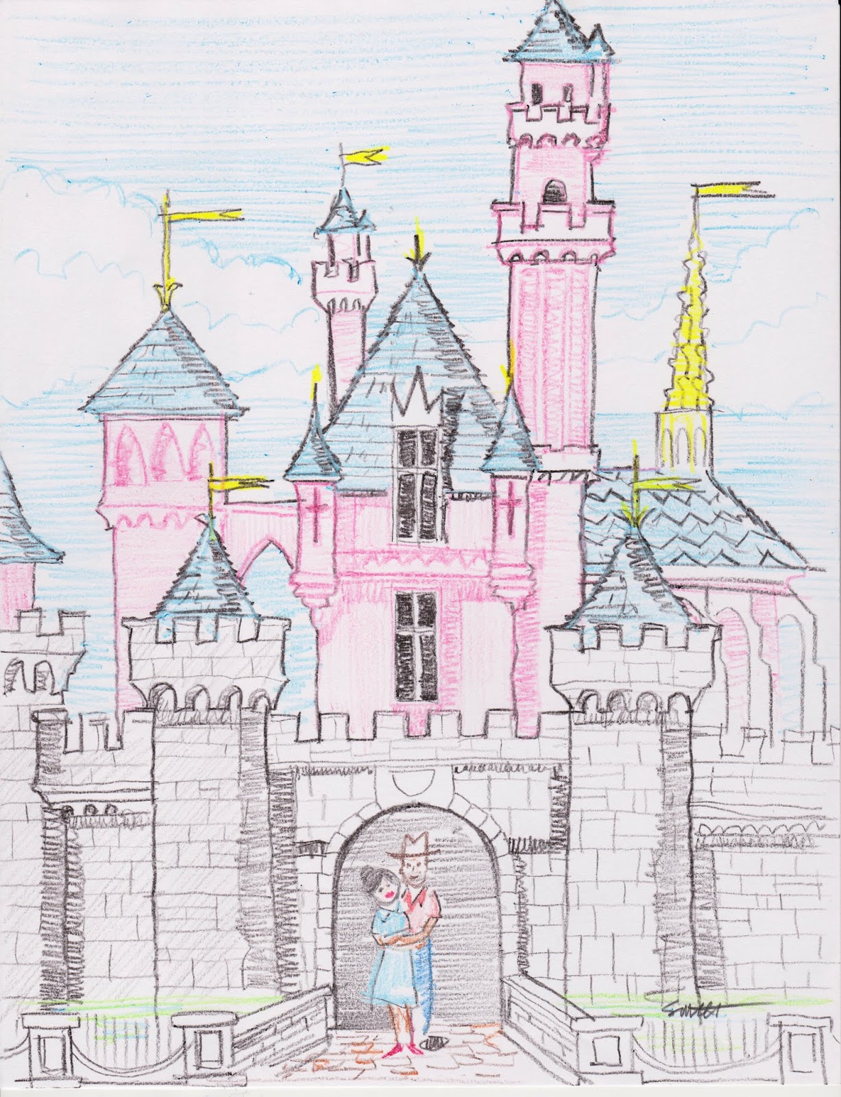 Sleeping Beauty Castle Drawing at PaintingValley.com | Explore ...