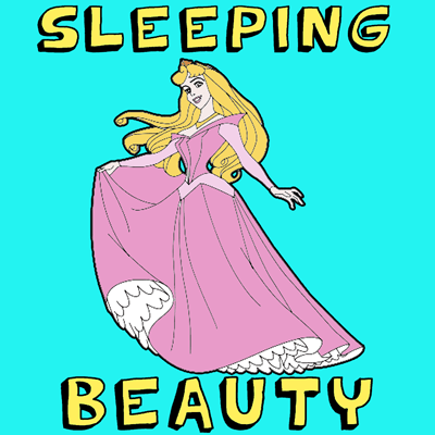 400x400 how to draw sleeping beauty with step - Sleeping Beauty Drawing