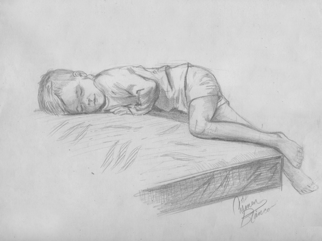 655x490 Sleeping Boy Drawing Realistic Drawing Skill - Sleeping Boy Drawing