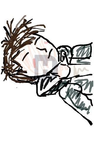 320x480 Sleeping Boy Drawing - Sleeping Boy Drawing
