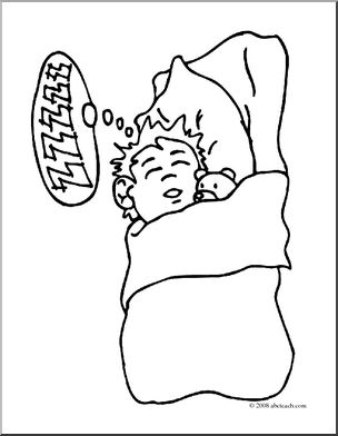 304x392 Clip Art Kids Sleeping Boy - Sleeping Boy Drawing