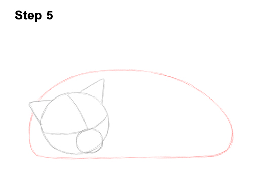 500x386 How To Draw A Cat Sleeping Video Step - Sleeping Cat Drawing