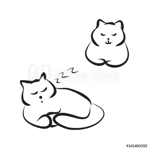 Sleeping Cat Drawing at PaintingValley.com | Explore collection of ...