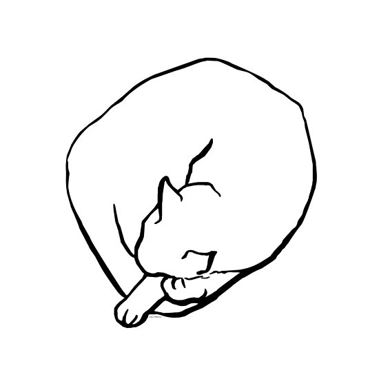 Sleeping Cat Line Drawing at PaintingValley.com | Explore collection of ...