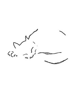 Sleeping Cat Line Drawing at PaintingValley.com | Explore collection of ...