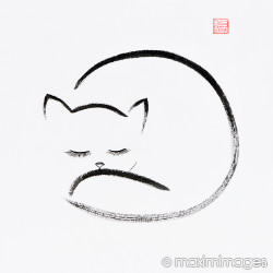 Sleeping Cat Line Drawing at PaintingValley.com | Explore collection of ...