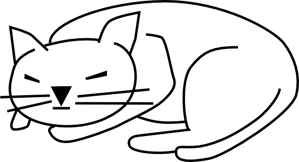 598x325 Sleeping Cat Clip Art Free Vector In Open Office Drawing - Sleeping Cat Line Drawing