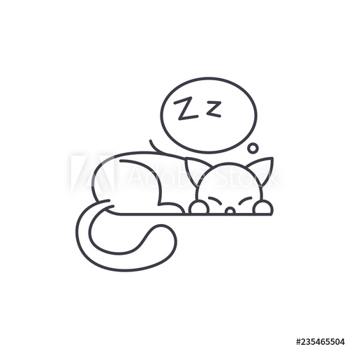 Sleeping Cat Line Drawing at PaintingValley.com | Explore collection of ...