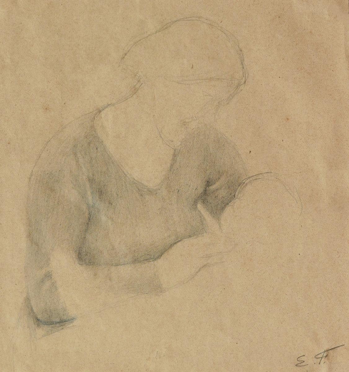 1126x1200 Emile Friant, The Sleeping Child, Drawing - Sleeping Child Drawing