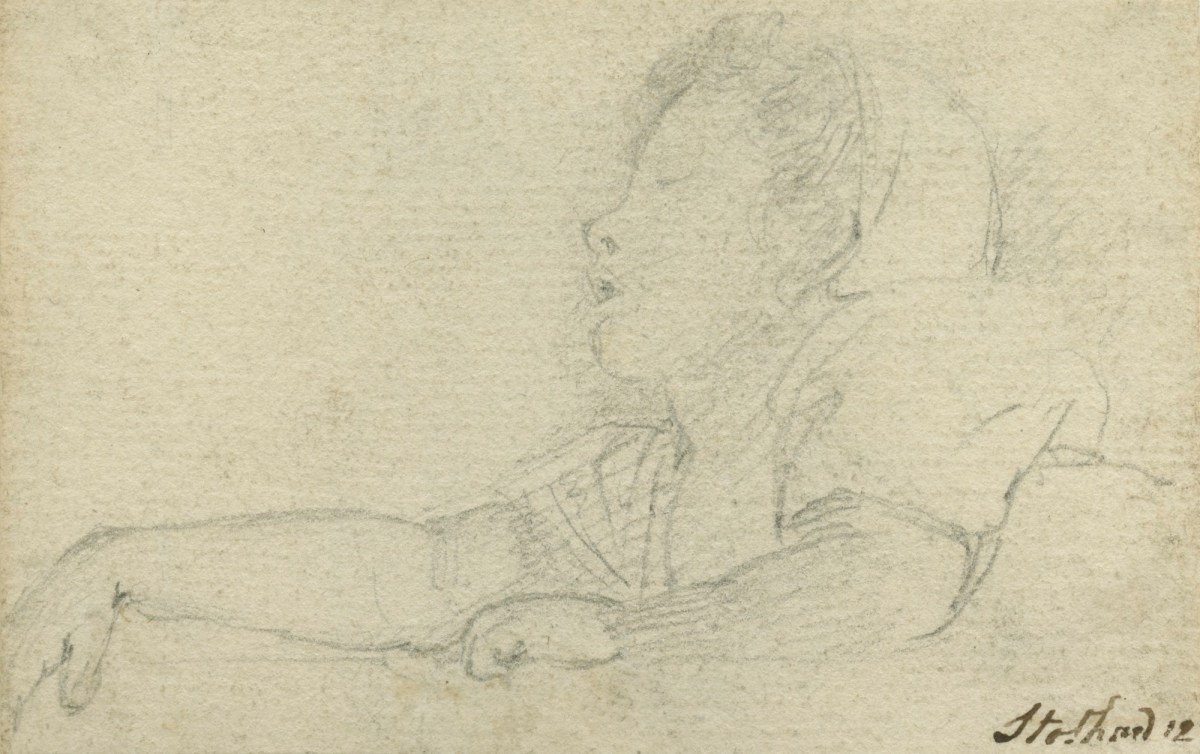 1200x754 Sketch Of A Sleeping Child Works Of Art Ra Collection Royal - Sleeping Child Drawing