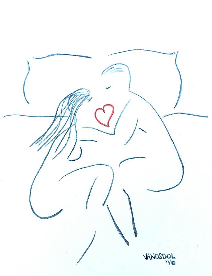 691x900 Romatic Couple Sleeping Drawing - Sleeping Drawing