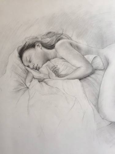 375x500 Girl Sleeping Drawing - Sleeping Drawing