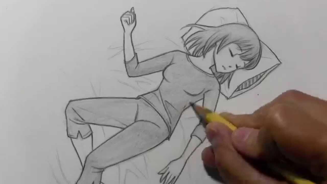 1280x720 Drawing Time Lapse Sleeping Pose - Sleeping Drawing