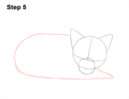 500x386 How To Draw A Fox - Sleeping Drawing