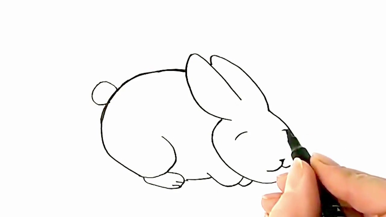 1280x720 Easy Way To Draw A Rabbit - Sleeping Drawing Easy