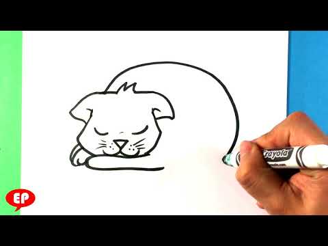 480x360 Download How To Draw Sleeping Cat In Easy Steps For Children - Sleeping Drawing Easy