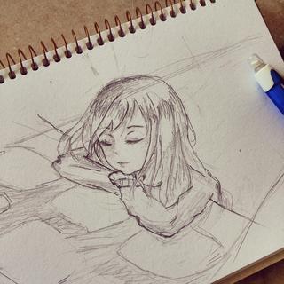 320x320 sleeping girl it's been long since i last drew exams are over - Sleeping Girl Drawing