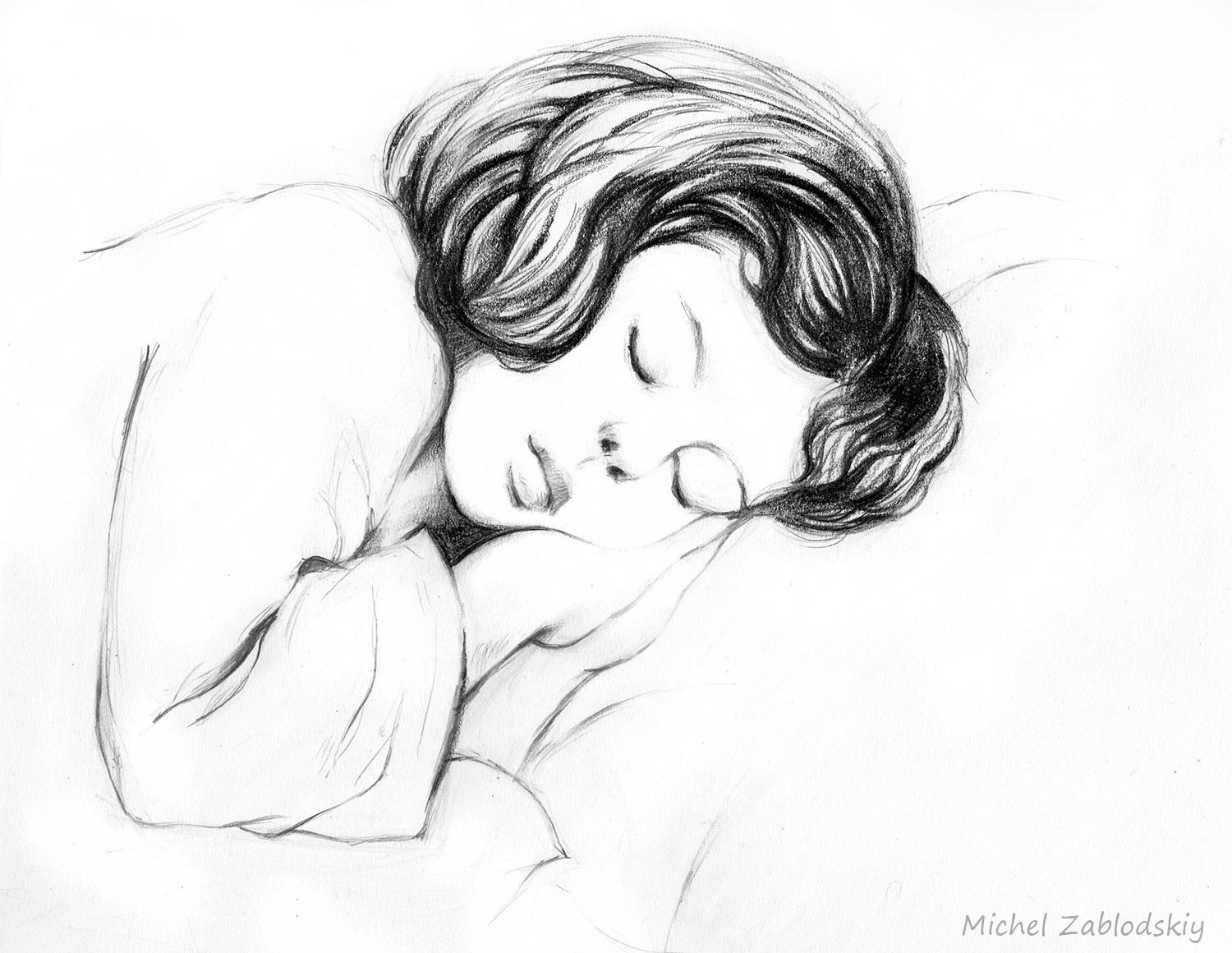1500x1160 Sleeping Girl Zablodski Art - Sleeping Girl Drawing