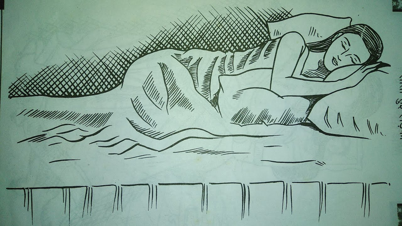 1280x720 How To Draw The Sleeping Girl - Sleeping Girl Drawing