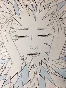 225x300 original surreal ink drawing on paper sleeping girl ebay - Sleeping Girl Drawing