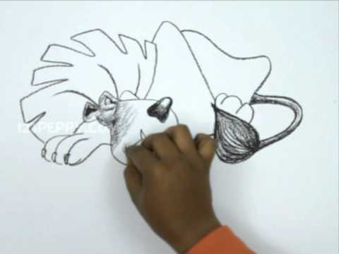 480x360 How To Draw A Sleeping Lion - Sleeping Lion Drawing