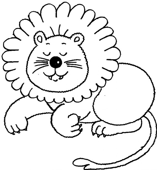 650x702 Lion Template - Sleeping Lion Drawing