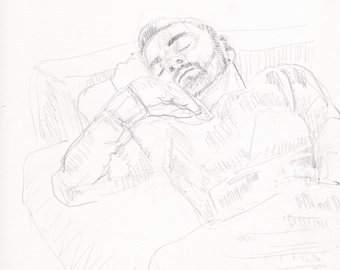 340x270 Items Similar To Man Sleeping On Etsy - Sleeping Man Drawing