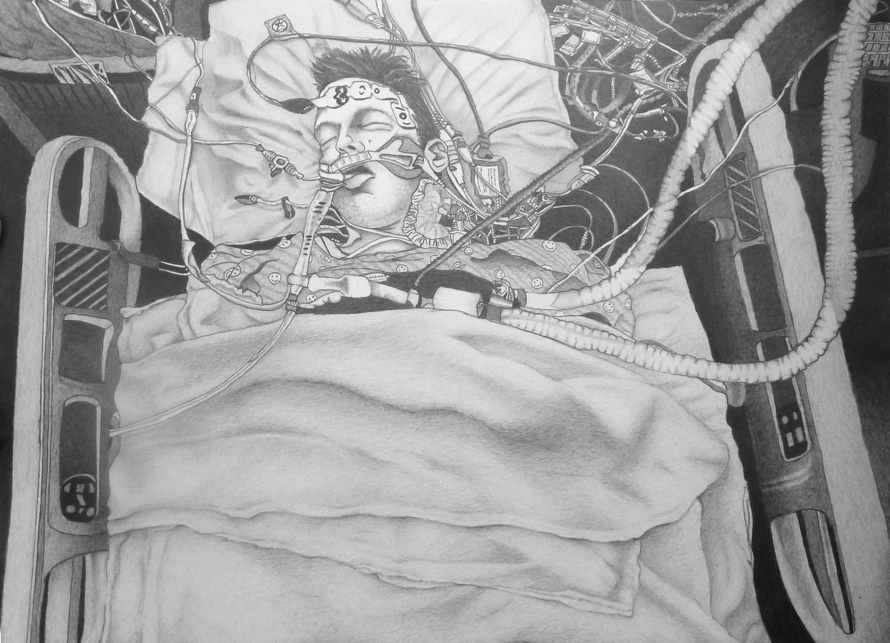 890x643 Love In The Kingdom Of The Sick - Sleeping Man Drawing