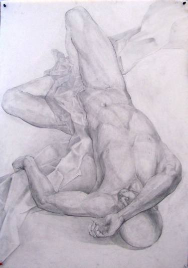 375x534 Resting Man Drawings For Sale Saatchi Art - Sleeping Man Drawing