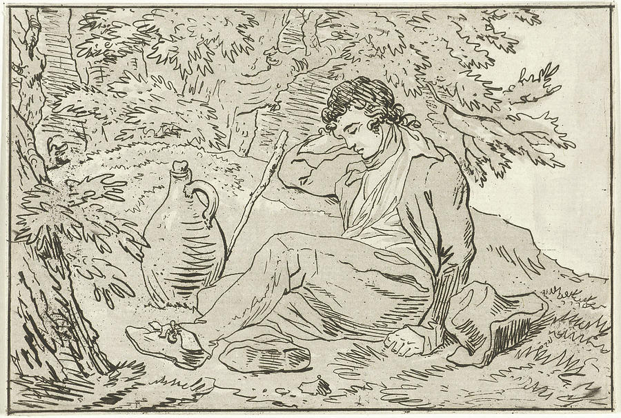 900x606 Sleeping Man, Hermanus Fock Drawing - Sleeping Man Drawing