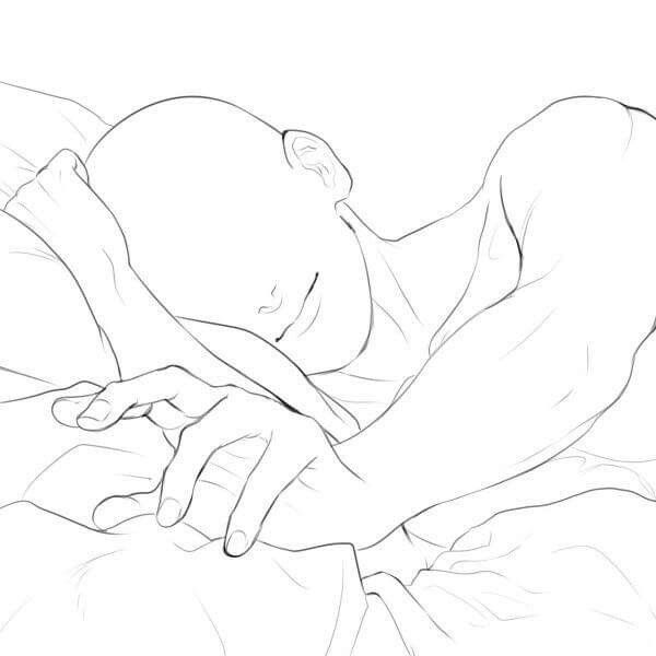 600x600 Bed Lying Sleeping Man Reference Eskizy Drawings, Art, Art - Sleeping Man Drawing