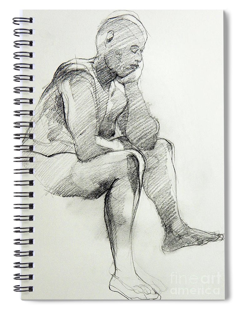770x1000 Classic Life Drawing Of A Sitting Man Sleeping Spiral Notebook - Sleeping Man Drawing