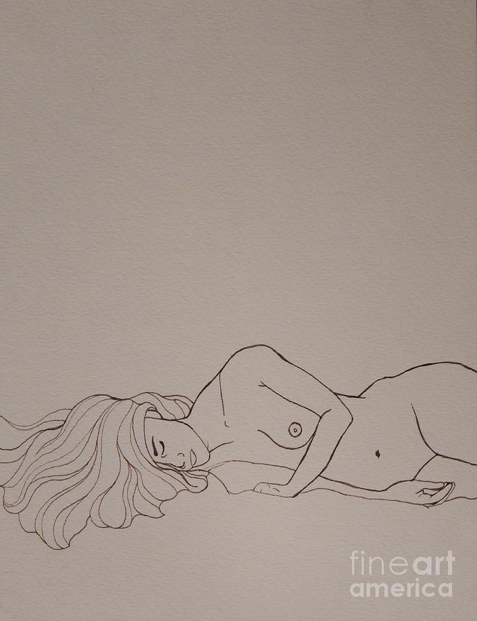 691x900 Sleeping Beauty Drawing - Sleeping Woman Drawing