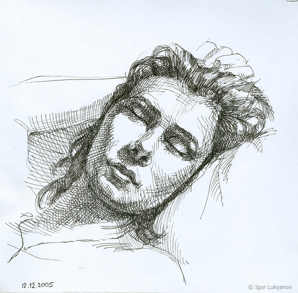 600x590 Sleeping Woman - Sleeping Woman Drawing