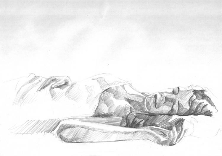 750x528 Sleeping Woman - Sleeping Woman Drawing