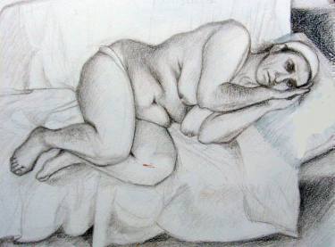 375x277 The Sleeping Woman Skech Drawing - Sleeping Woman Drawing