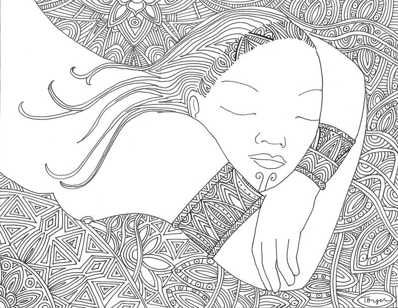 800x619 Artwork - Sleeping Woman Drawing