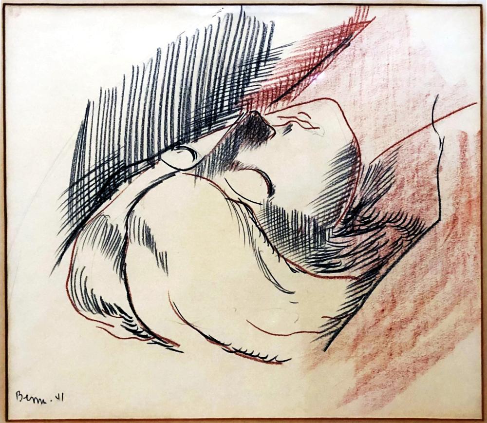 1000x868 Ben Benn Sleeping Woman, Pastel Drawing - Sleeping Woman Drawing