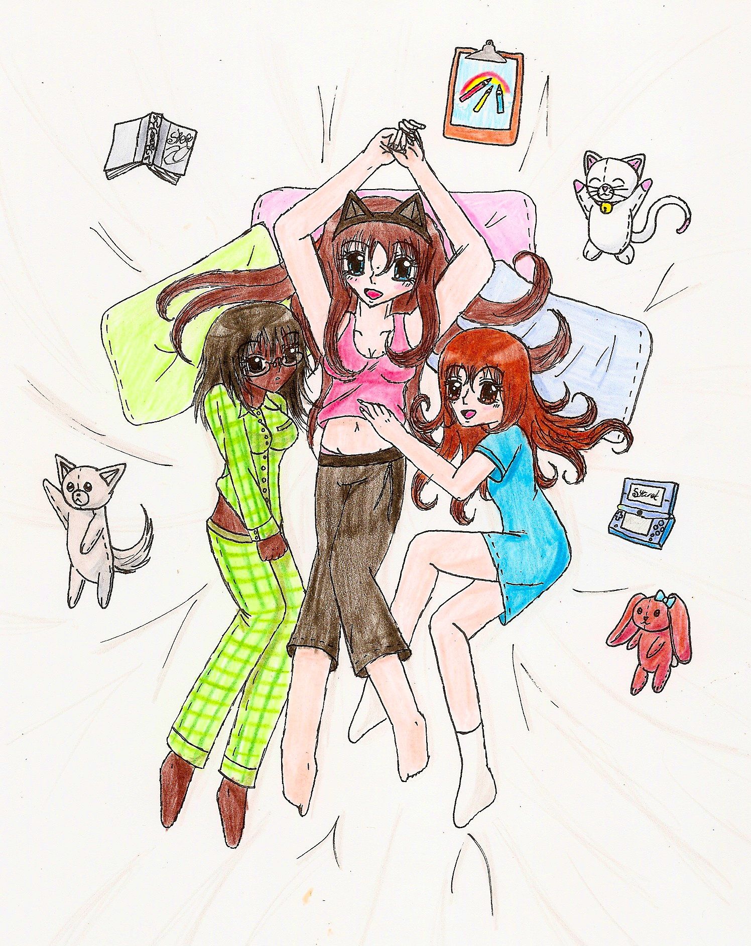 1496x1886 Sleepover Anime Drawings Drawings, Sketches And Art - Sleepover Drawings