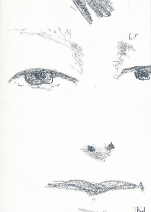 500x700 sleepy eyes greeting card for sale - Sleepy Eyes Drawing