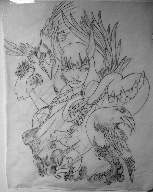 600x753 ink tattoo sleeve tattoo - Sleeve Drawing