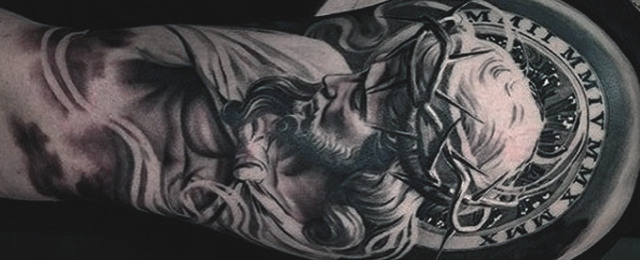 640x260 religious sleeve tattoos for men - Sleeve Drawing