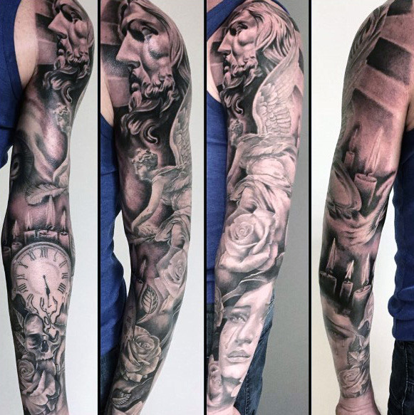 581x583 top best sleeve tattoos for men - Sleeve Tattoo Drawings
