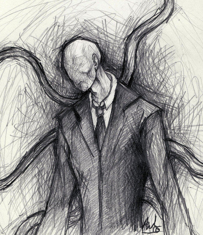 680x786 pencil drawing slender man know your meme - Slender Man Drawing