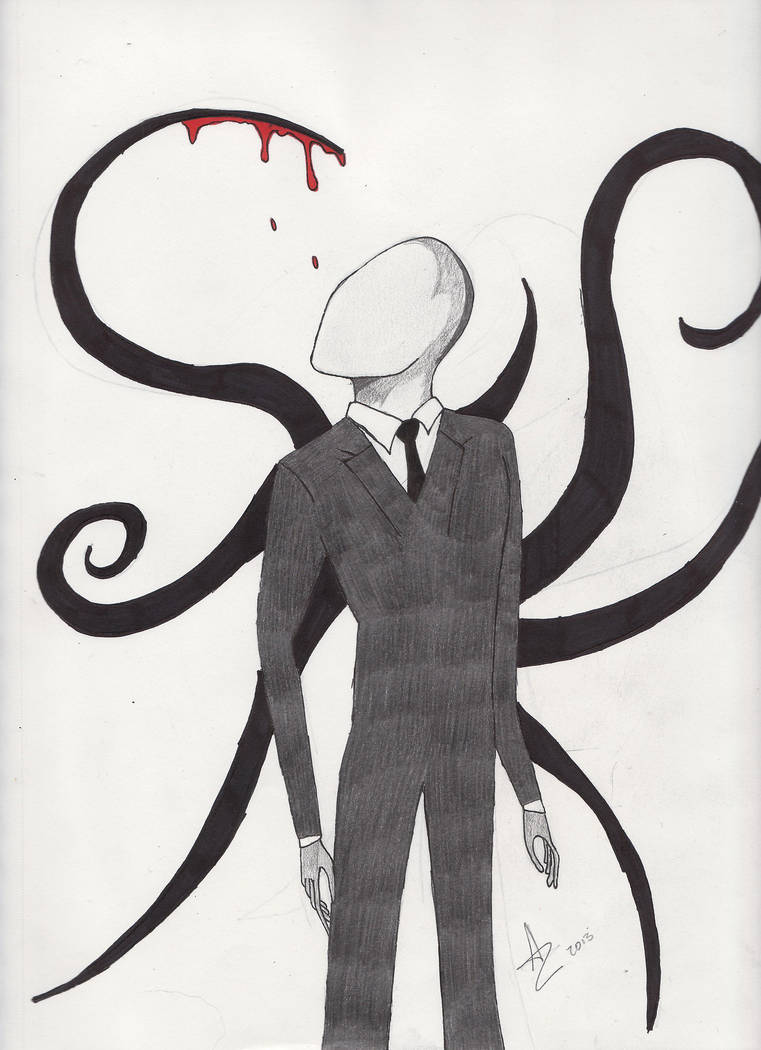 Slender Man Anime Drawing