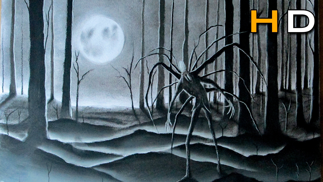 1280x720 Slenderman In The Forest Speed Drawing - Slenderman Drawing