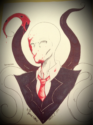 320x428 wip of a slenderman drawing - Slenderman Drawing