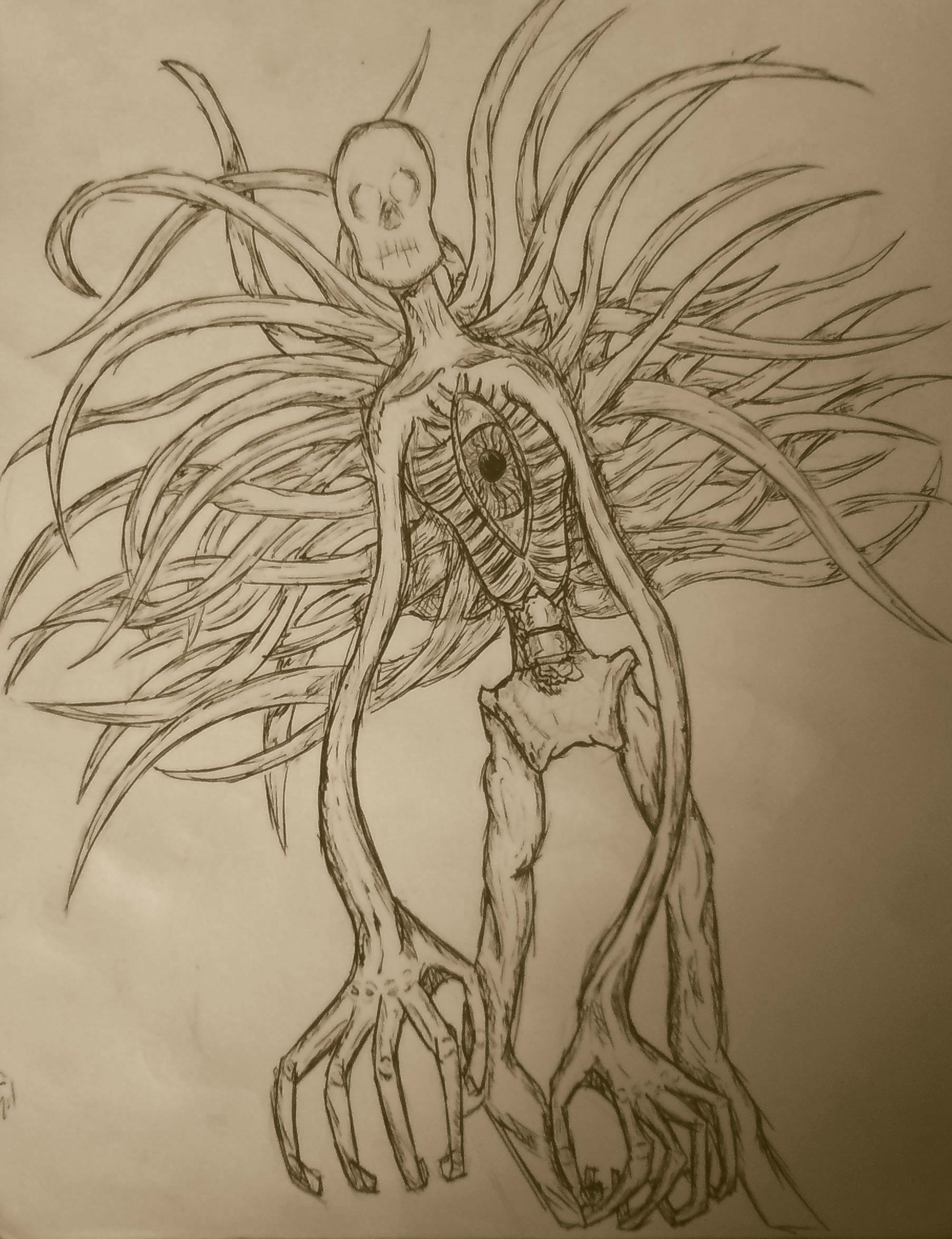 1805x2348 my drawing of the slenderman without his suit slender man - Slenderman Drawing
