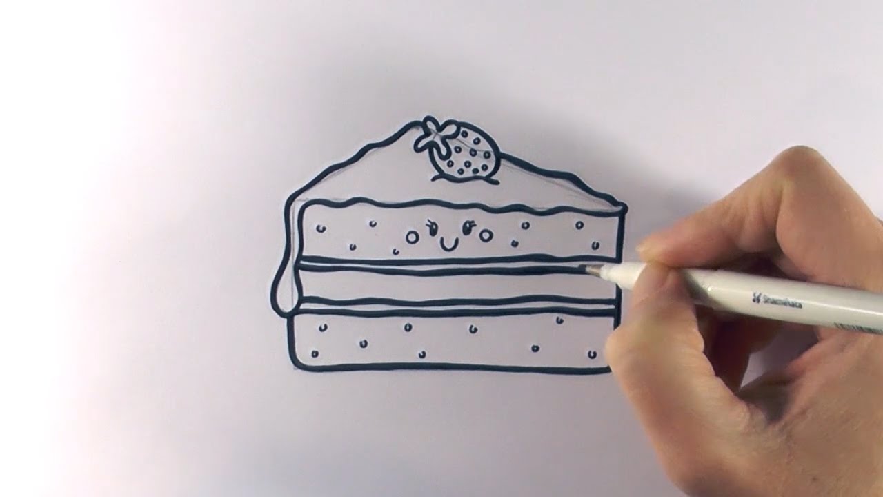 1280x720 How To Draw A Cartoon Piece Of Cake - Slice Cake Drawing