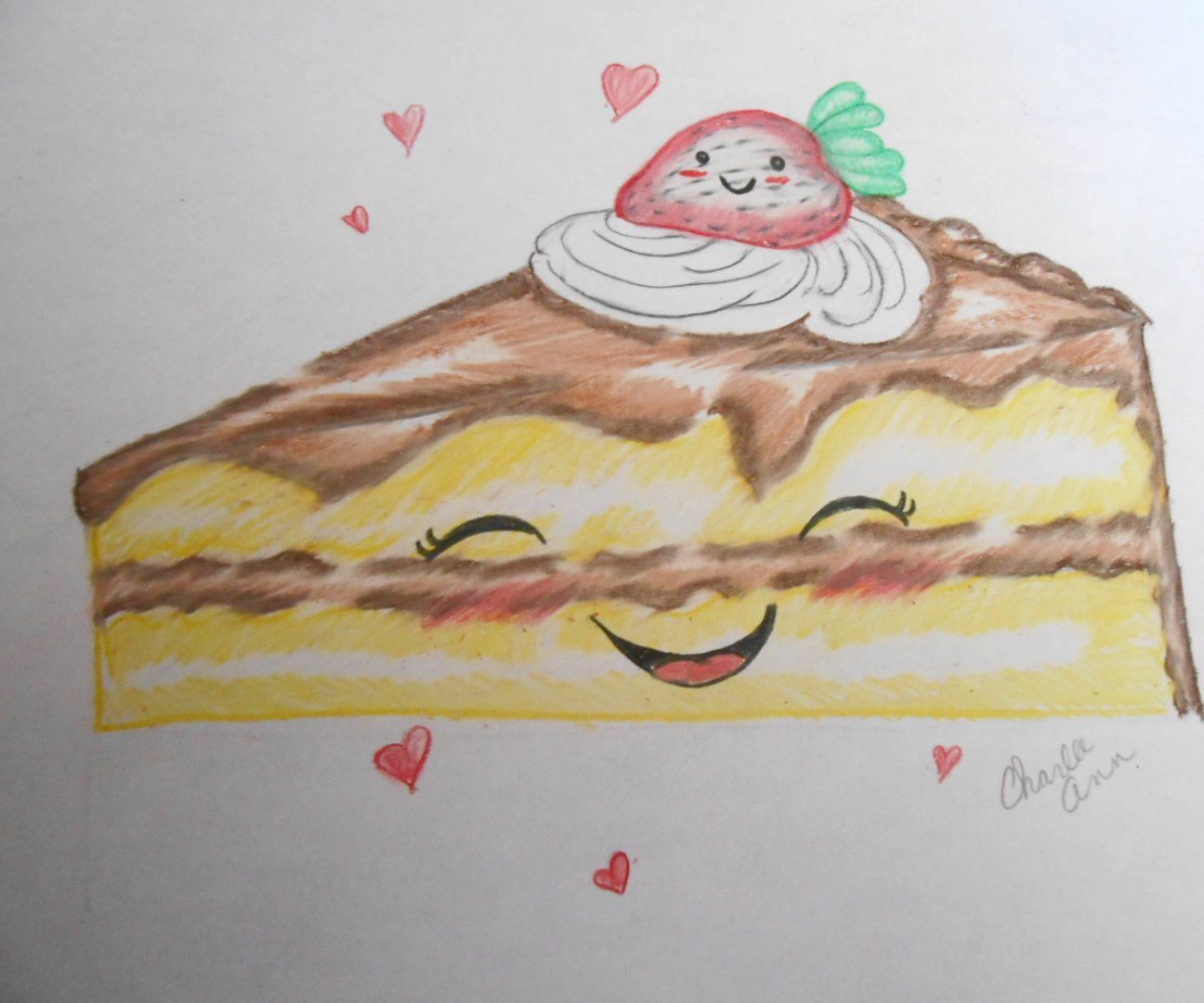 1296x1080 how to draw a kawaii cake slice steps - Slice Cake Drawing